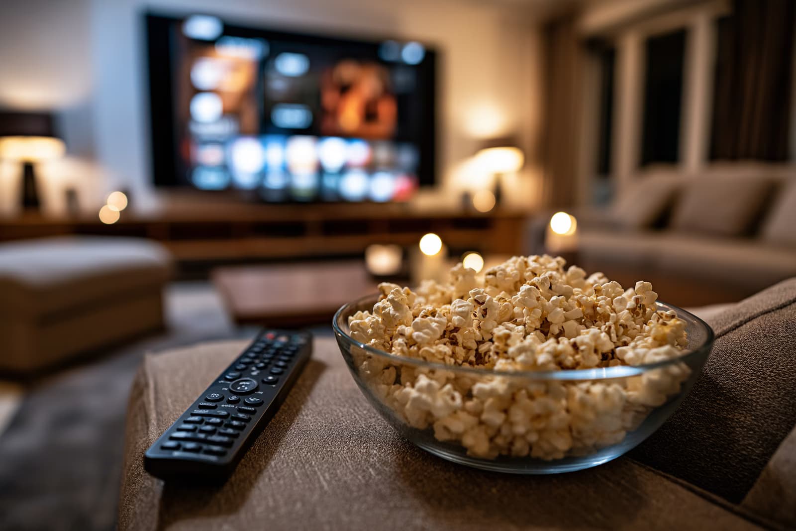 Ein Fernseher im Wohnzimmer, der nachts auf einem Streaming-Menü pausiert war - genau dort, wo Prime Video-Werbung jetzt die Filmabende unterbricht.